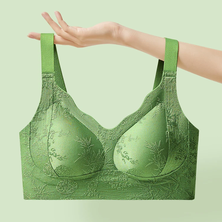 颜兮彤【玫玫专属】国风浮雕亲肤聚拢上托提花固定杯文胸2887