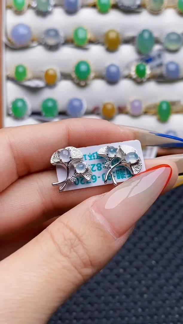 银S925镶嵌戒指翡翠3081