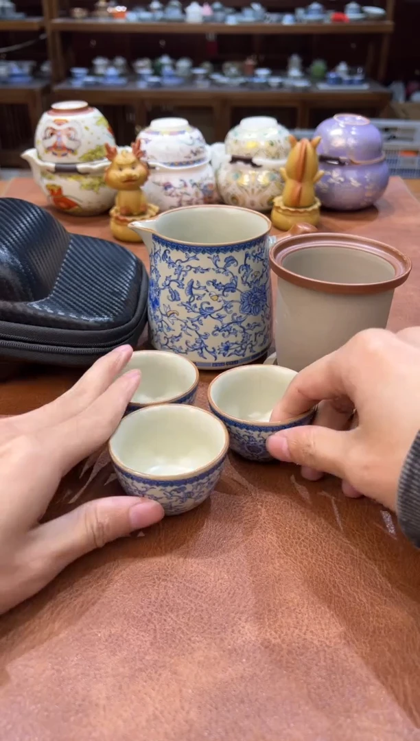 真的很便宜会开片的旅行茶具