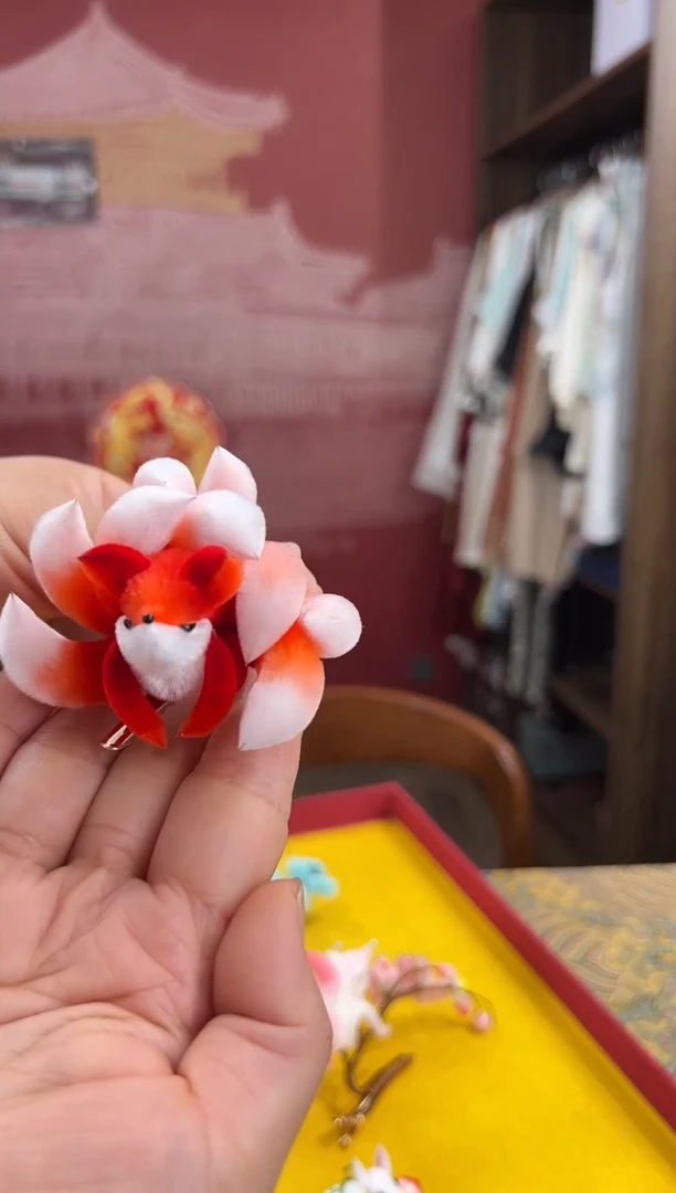 刺绣非遗绒花（发饰）