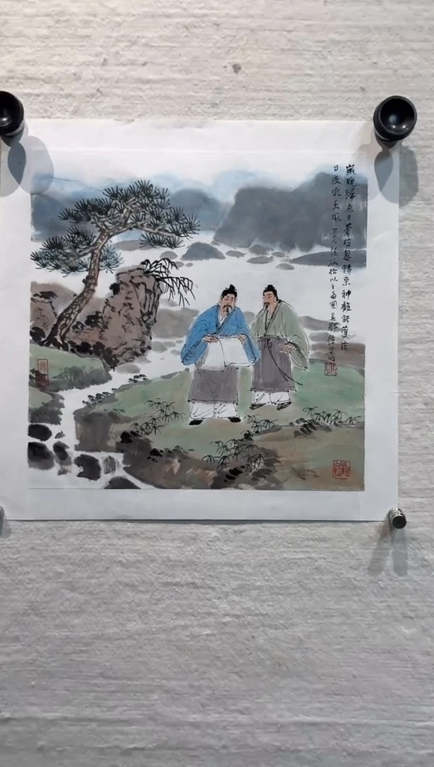 国画炳山艺术--徐建明老师作品   达摩扇面