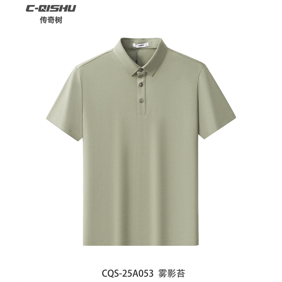 传奇树POLO衫男士夏季新款2025爆款翻领短袖商务休闲百搭上衣A053