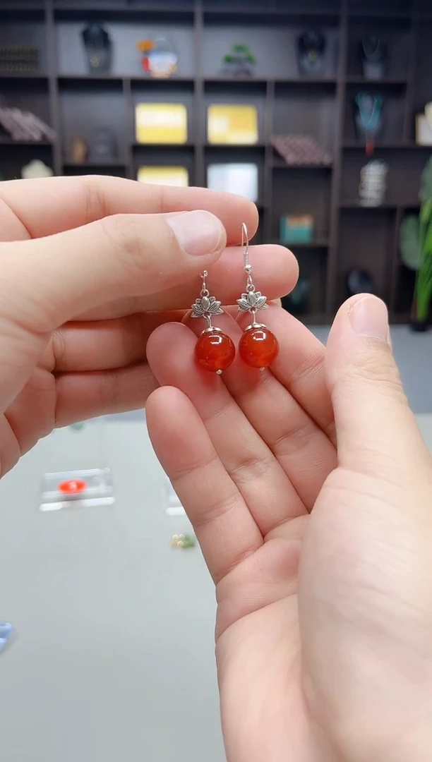 银S925镶嵌耳饰玛瑙/玉髓718000