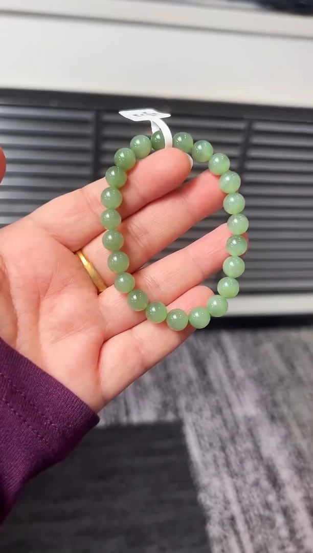 未镶嵌手串和田玉黑羊洞碧玉手串卡8