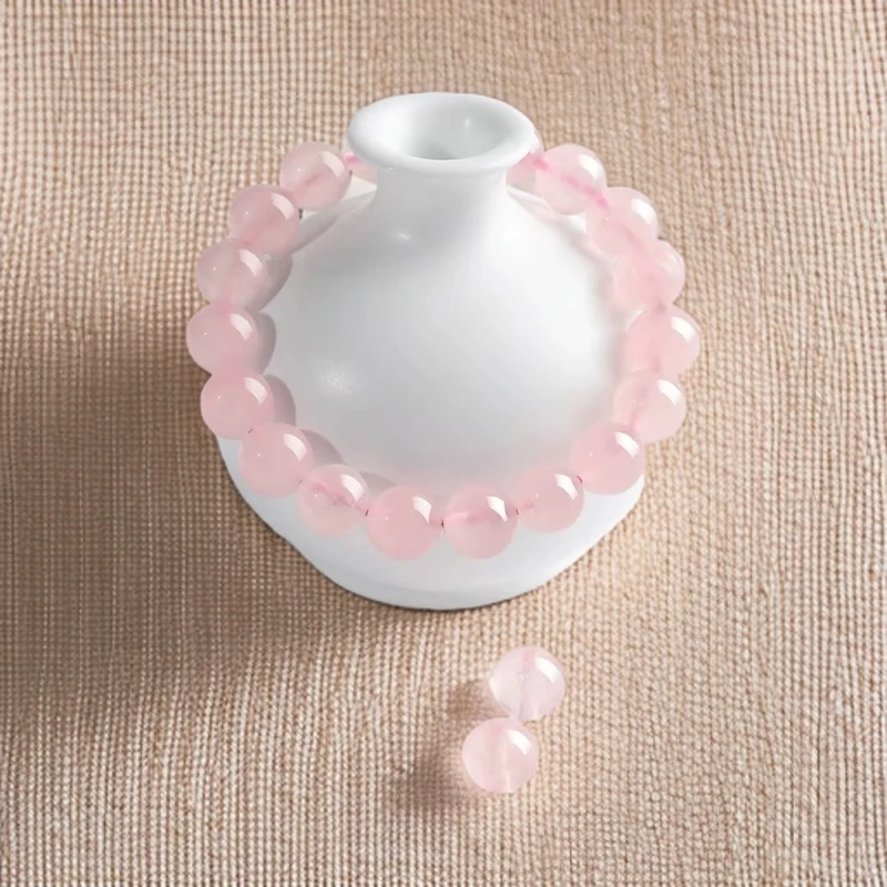 冰种粉水手串12mm粉色迷人设计款