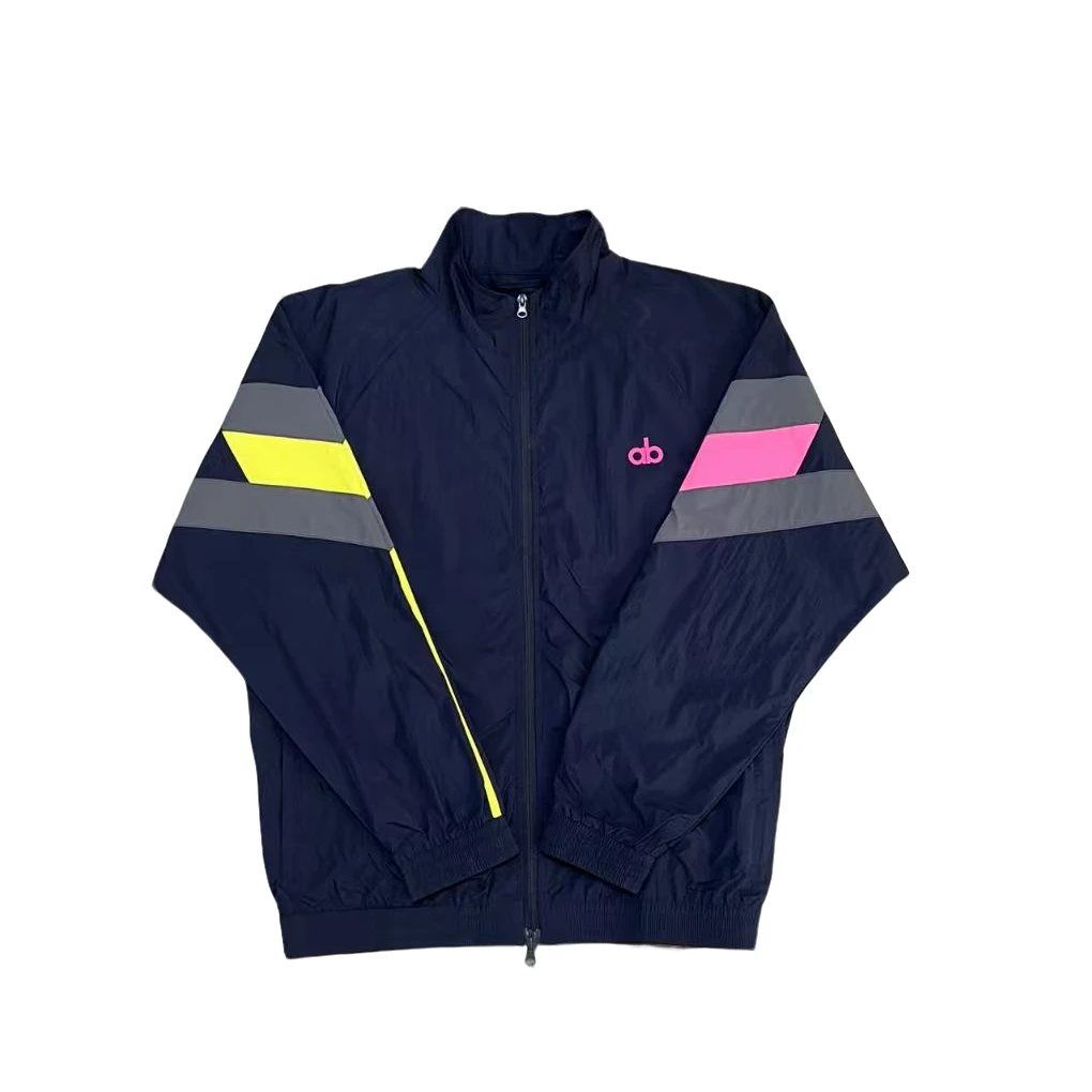 [M]藏蓝色拼接袖ab字母夏季时尚运动儿童拉链薄款防晒外套（夏日