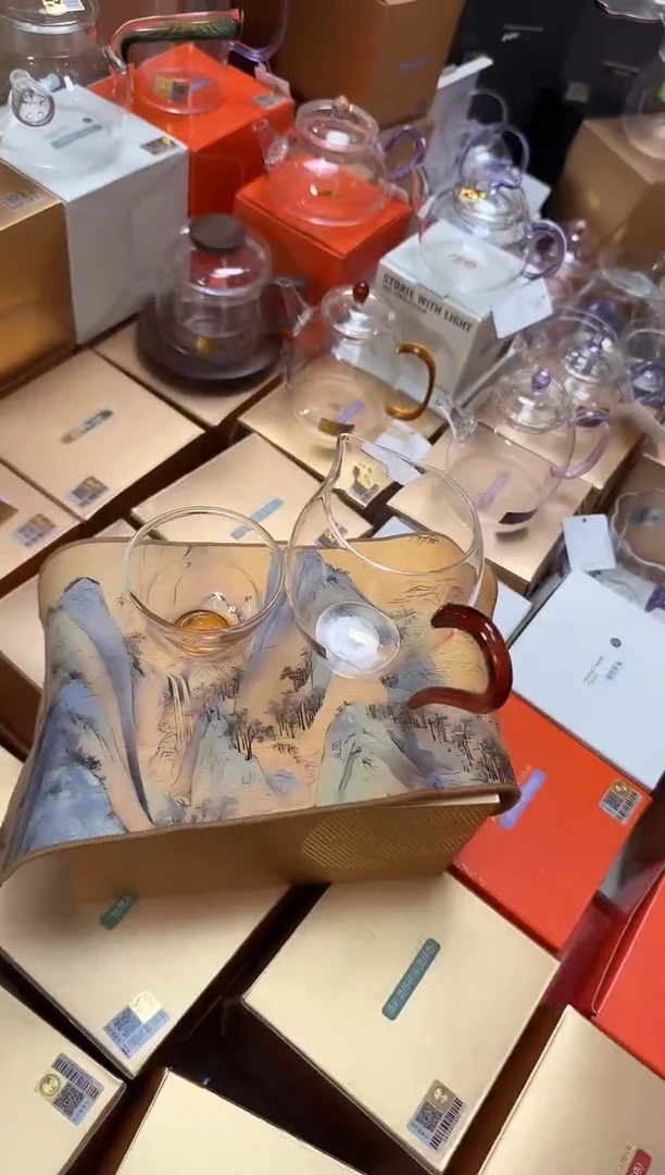 @@禾器晶彩怡然琥珀色+禾器茶巾千里江山+福禄杯琥珀