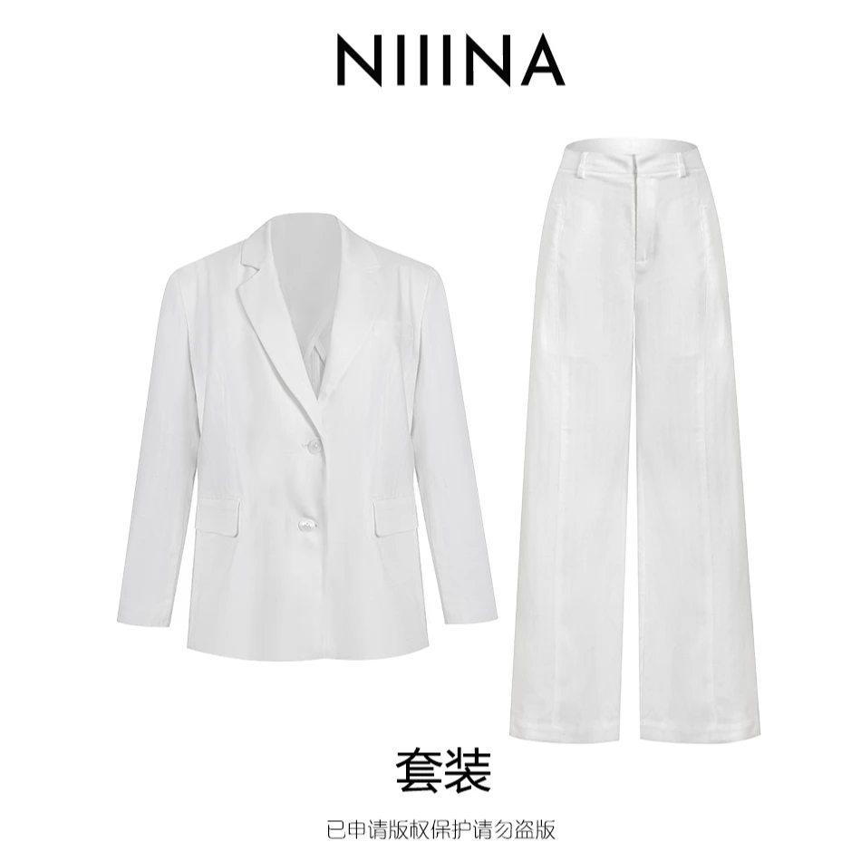 NIIINA 亚麻料夏季轻薄西装套装61613H