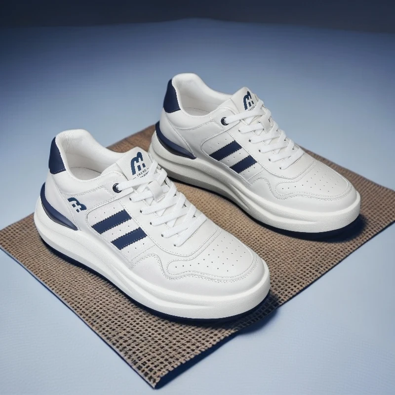 真皮韩版时尚增高休闲鞋拼色时尚缝制鞋鞋子秋季款百搭