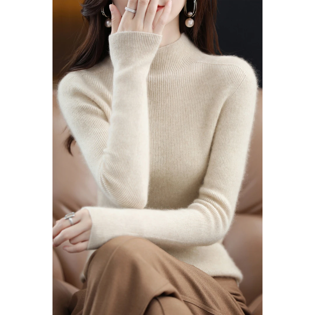 【梅姐专属】秋冬气质百搭内搭保暖100%纯羊毛衫 YM-QHDMR-031