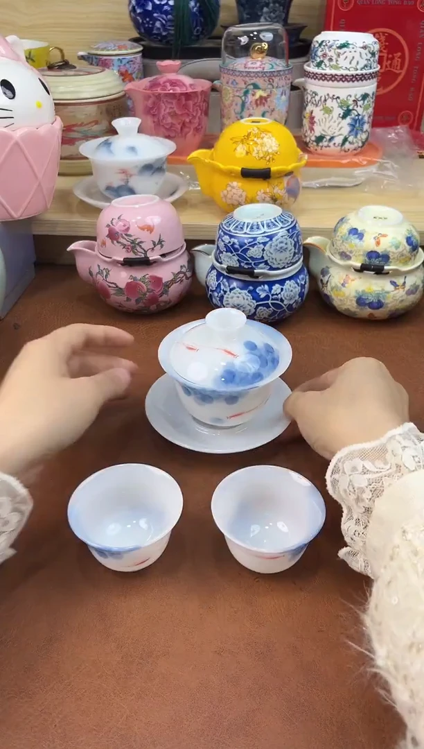 陶陶瓷茶具摆件旅行套组