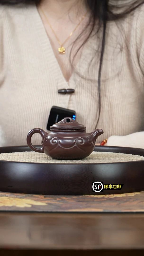 【闪购商品】紫砂茶壶J5440LL陆建平龙血砂如意仿古（小）