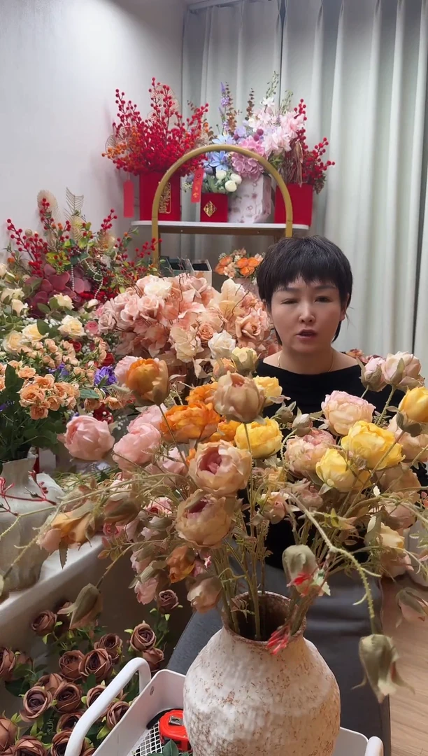 布高端仿真欧月玫瑰10支