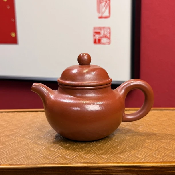 【掇球壶】全手工朱泥小品约110毫升实用茶壶泡茶器128