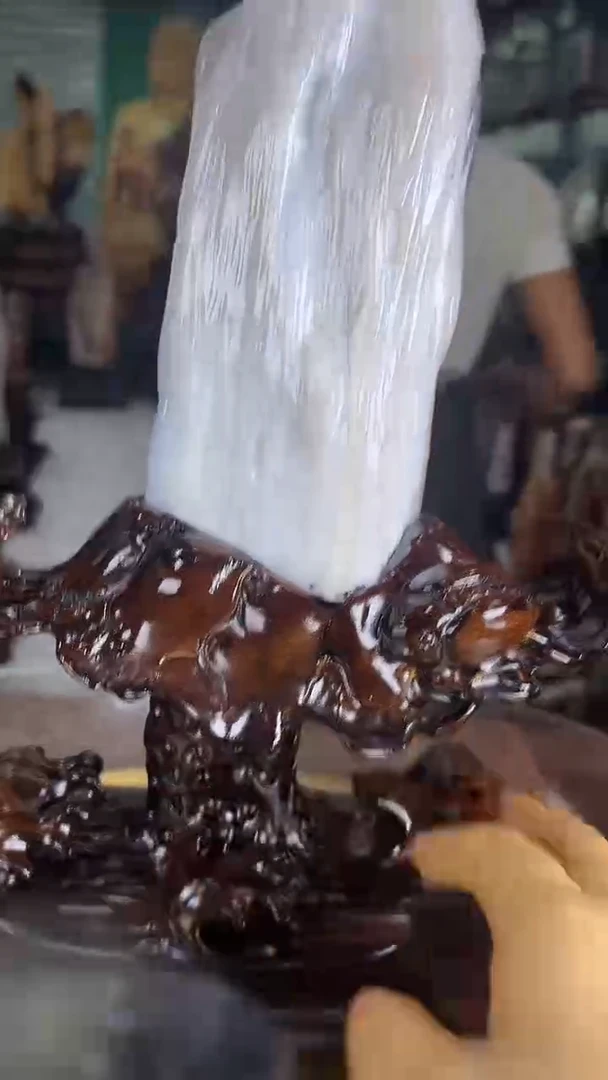 缅甸天然树化玉摆件