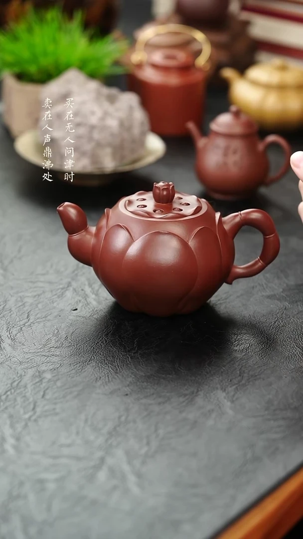 茶壶紫砂精品红皮龙莲子