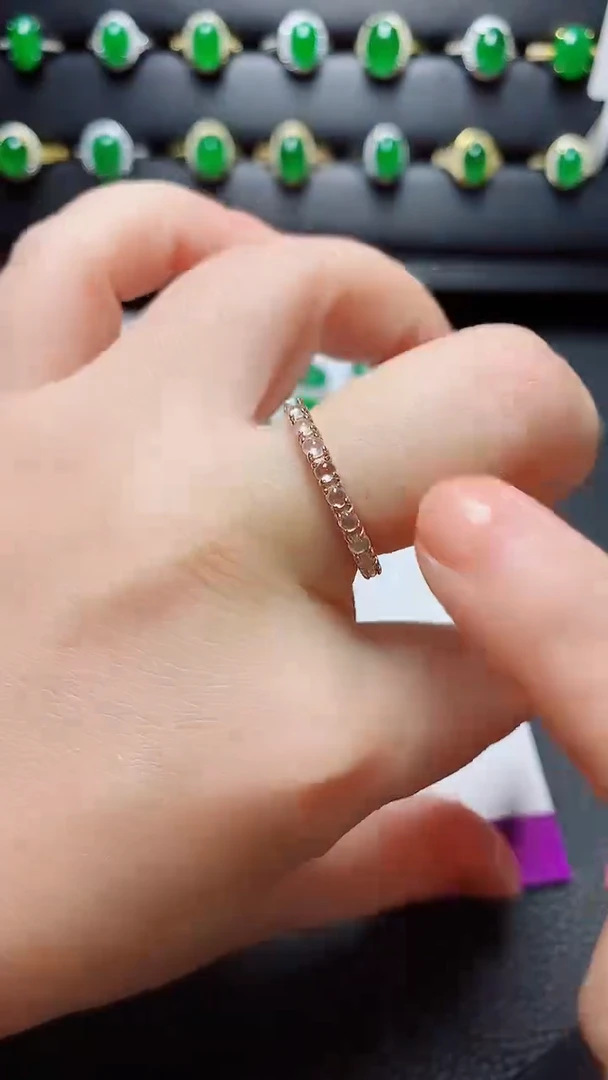 银S925镶嵌戒指翡翠天然翡翠A货s925银镶