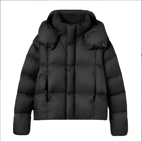 彩金小泡芙鹅绒服袖子可拆卸