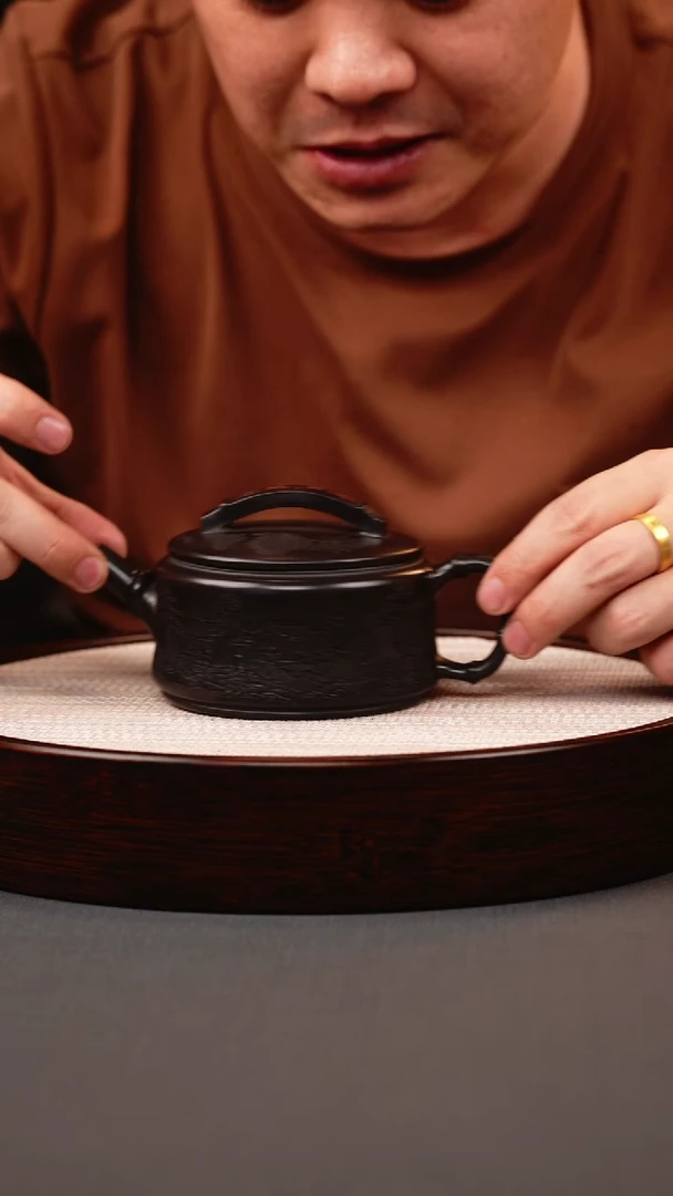 茶壶紫砂石黄竹节汉瓦