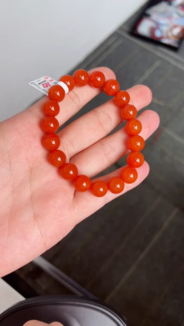 【闪购商品】南红玛瑙手串未镶嵌保山杨柳滴水洞高品亮光手串 10+