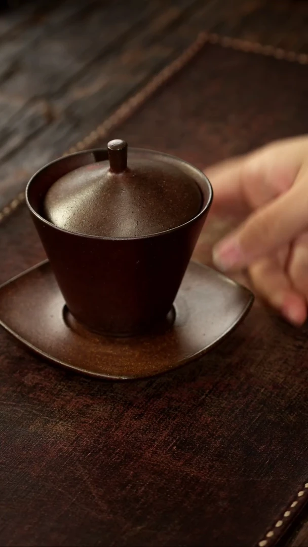 茶杯紫砂福利紫砂柴烧官帽盖碗