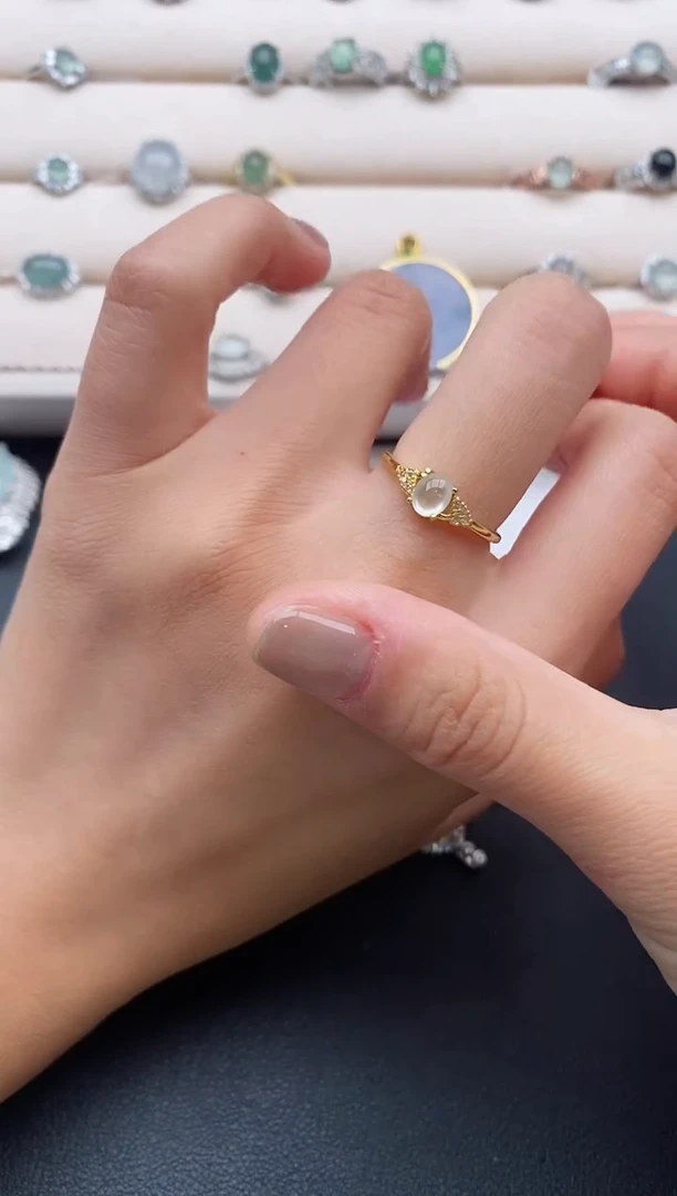 银S925镶嵌戒指翡翠222222+2