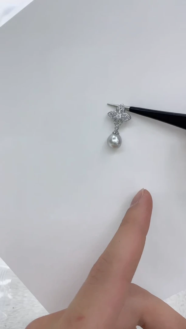 【闪购商品】海水珍珠吊坠(不含链)银S925镶嵌海水珍珠吊坠