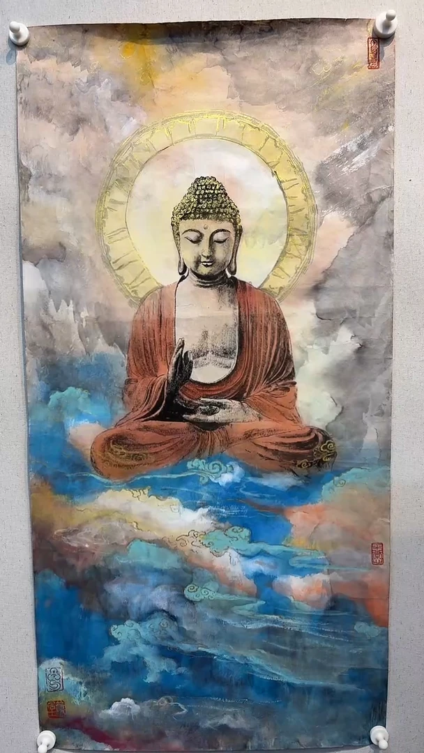 国画曾文田-国画造像4.5平尺A0103