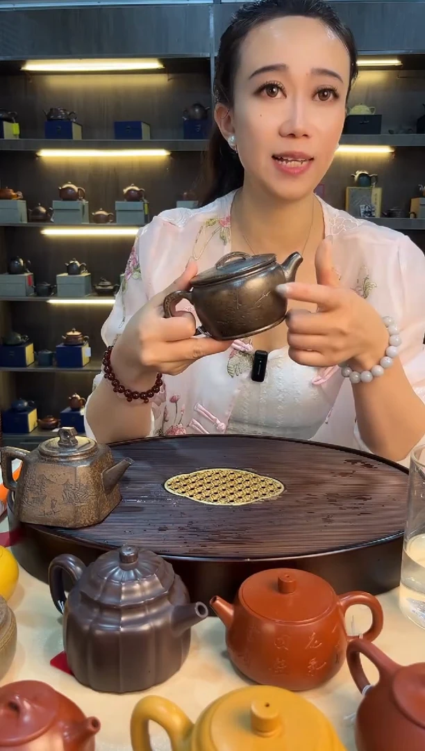 茶壶紫砂梅花汉瓦 古龙窑柴烧 张军