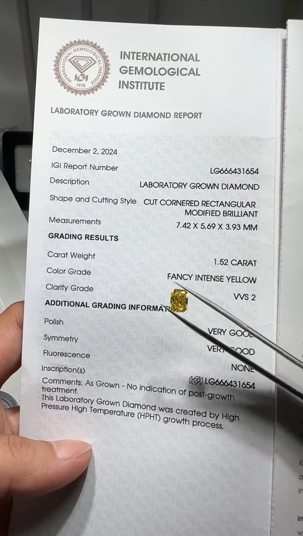 【闪购商品】实验室培育钻石未镶嵌雷迪恩黄钻裸石