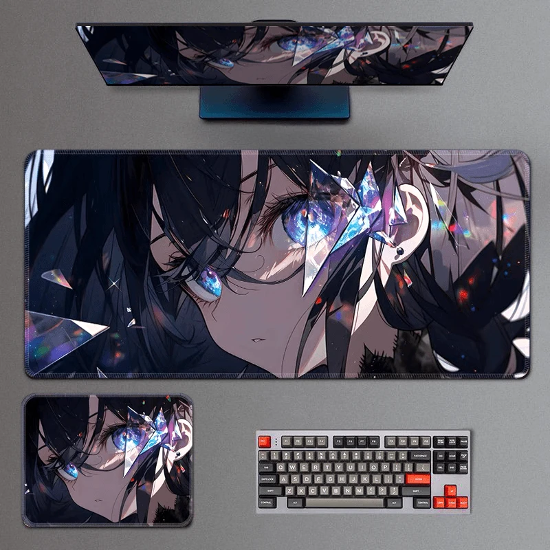 超大号鼠标垫游戏动漫垫子办公桌垫电脑键盘护腕垫滑鼠垫防滑锁边