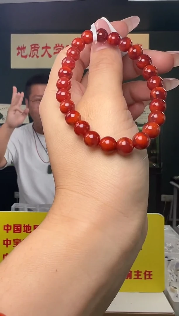 未镶嵌手串南红玛瑙南红玛瑙火焰纹圆珠手串7.5mm
