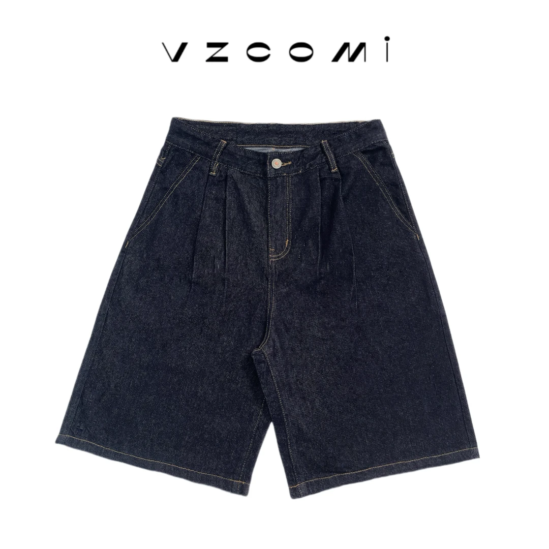 巴黎风美式原牛解构拼接夏季薄款美式潮牌休闲宽松外穿五分裤子