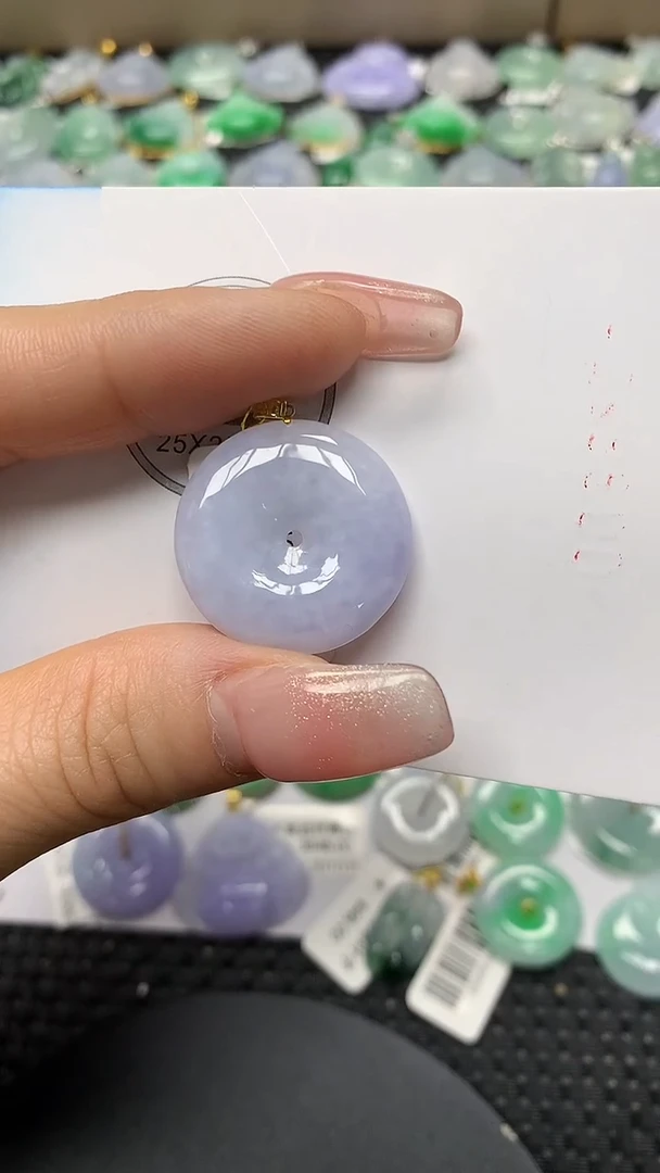 颈饰18K金镶嵌翡翠a货支持复检百元以上9元证书费自理