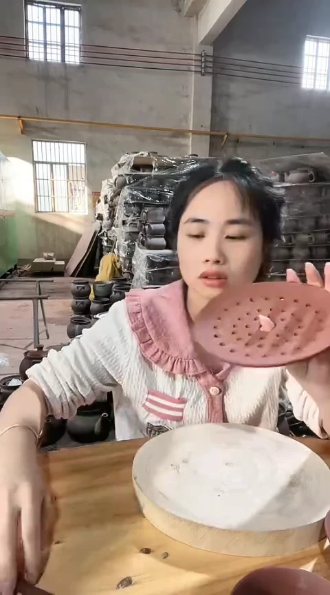 粗砂陶瓷大瑕疵17.5紫砂蒸片色差烧裂