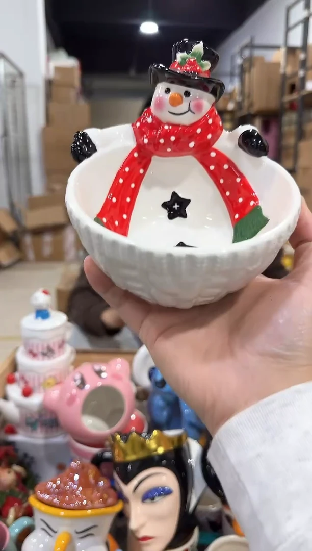 瓷片原盒雪人碗