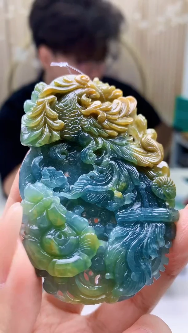 定制翡翠未镶嵌4688xx-毛货挂件38