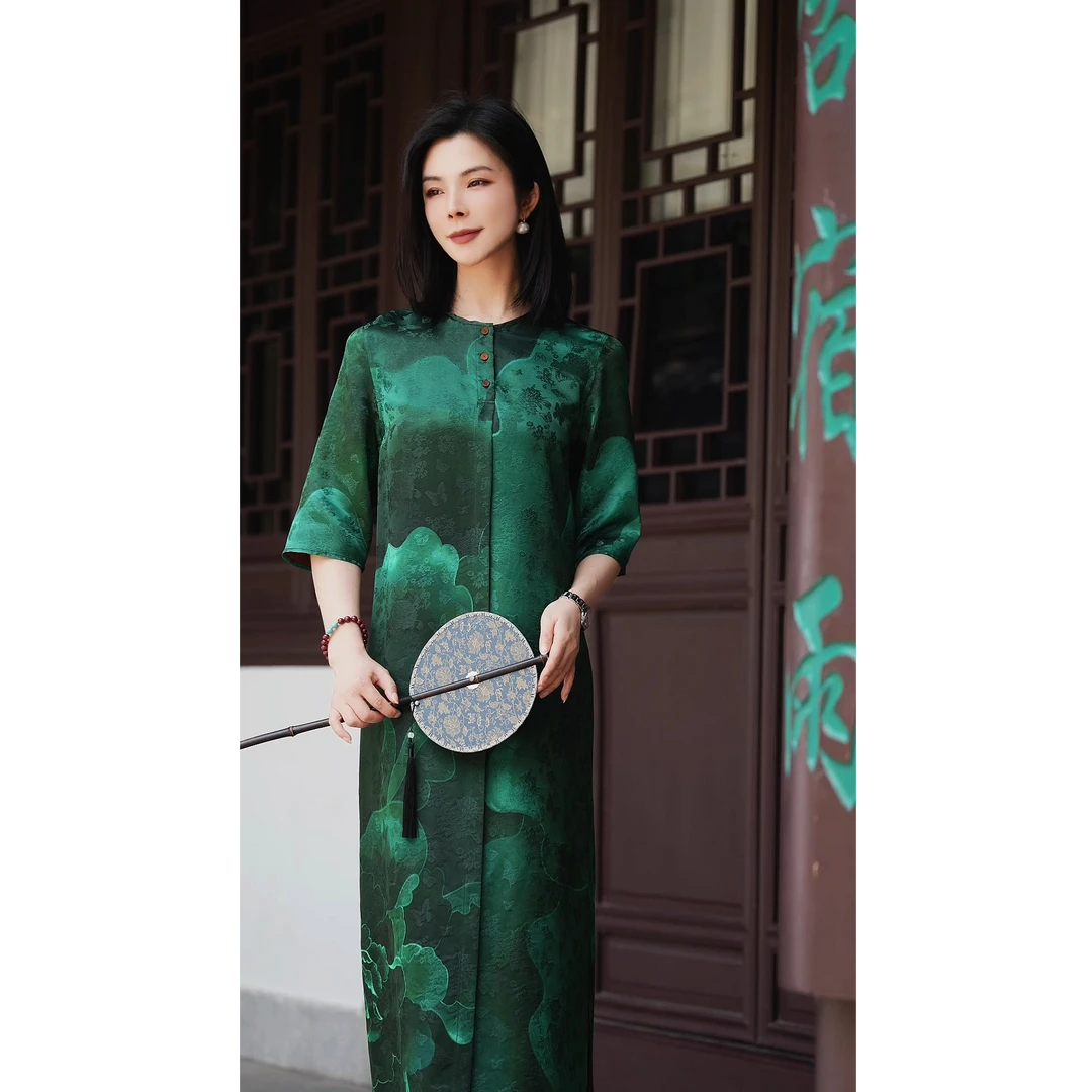 【景佳人】双面风华2025夏季桑蚕丝女装连衣裙 SL25036