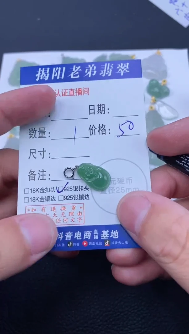 翡翠银S925镶嵌颈饰多样性发其中一件