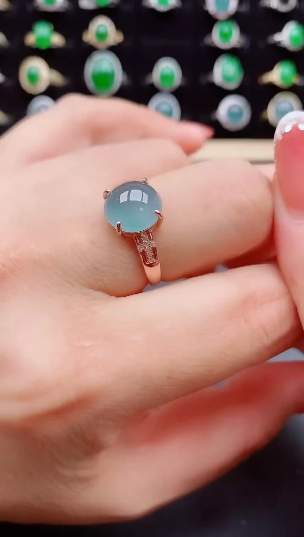 【闪购商品】翡翠戒指银S925镶嵌4545