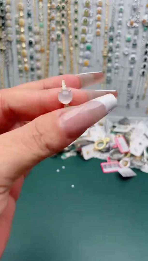 翡翠银S925镶嵌吊坠(不含链).