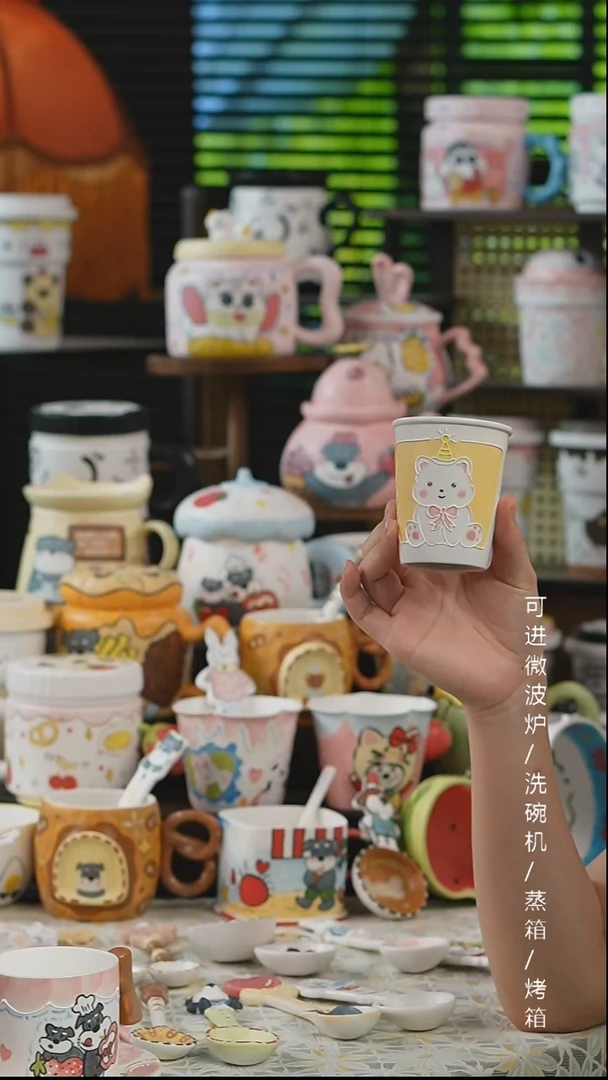 杯子景德镇高温釉下彩纯手绘创意瓷