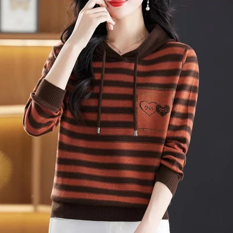 【爱心连帽】2025春秋款连帽优雅精致提花长袖针织衫套头外穿