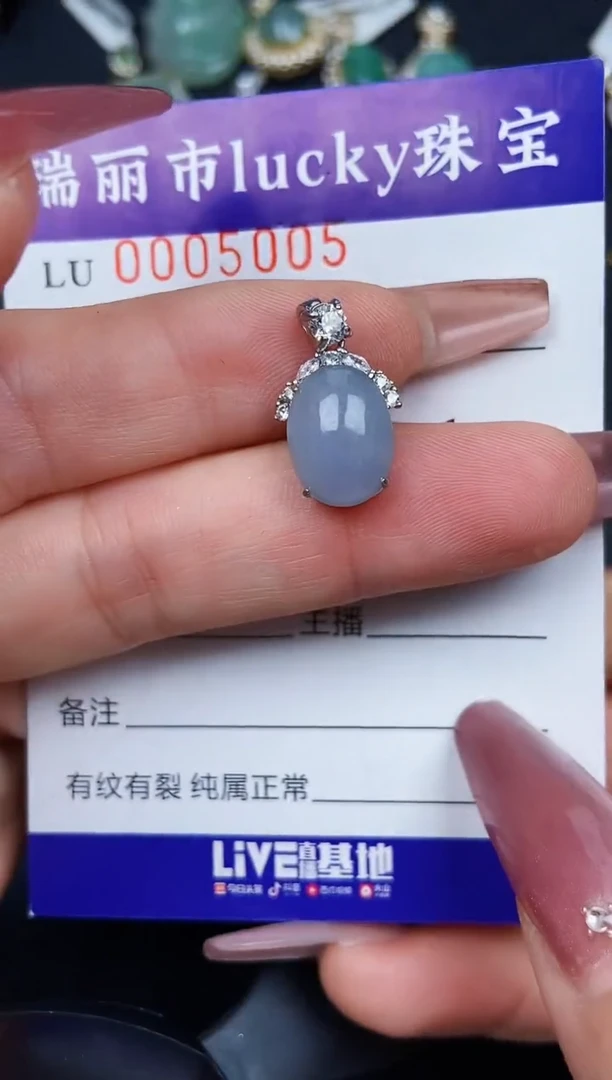 翡翠银S925镶嵌颈饰5005