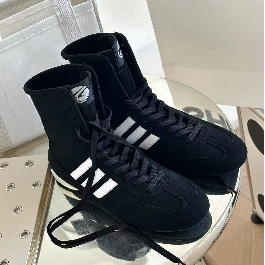 诗歌兰女鞋2025年新款真皮时尚系带潮流韩版高帮休闲鞋15700-201