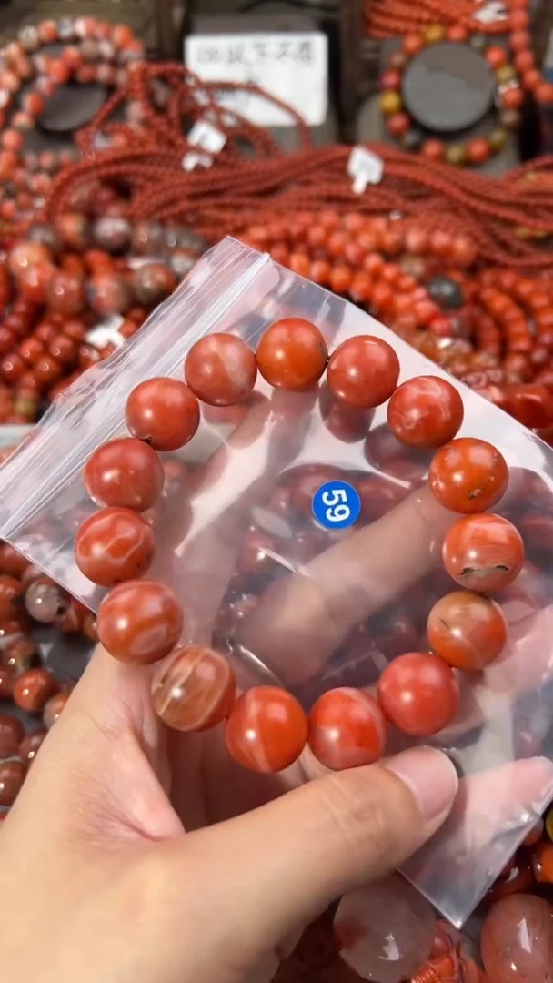 南红玛瑙手串未镶嵌15+