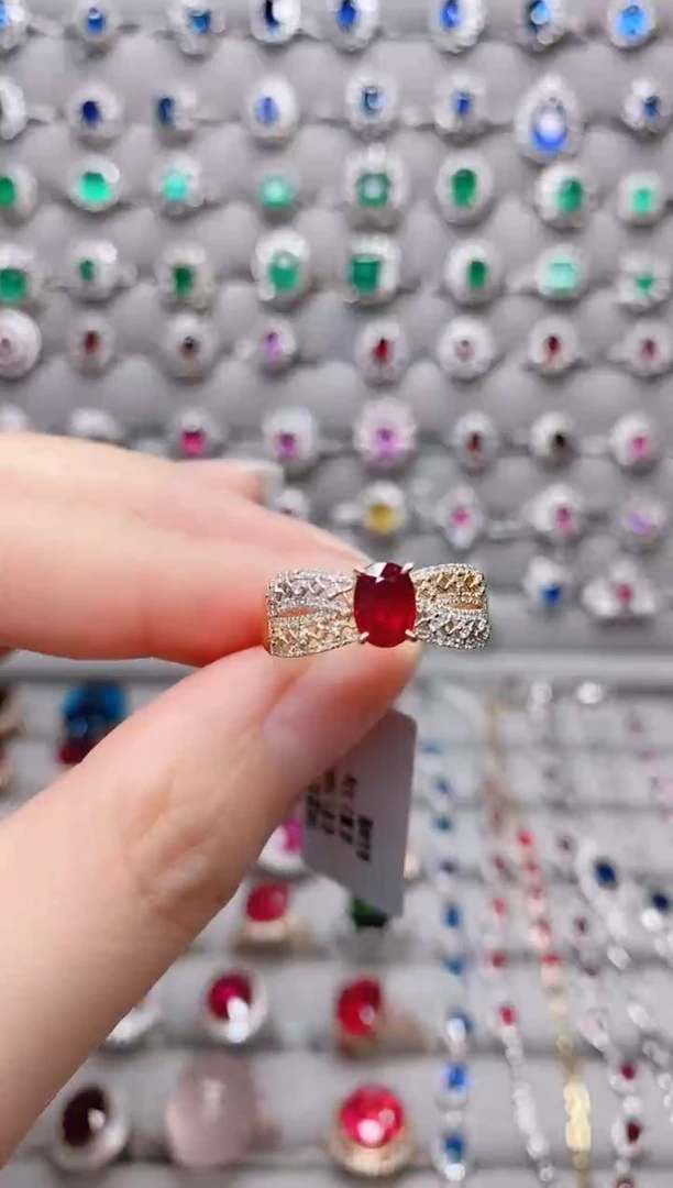 【闪购商品】红宝石18K金戒指18K金镶嵌.