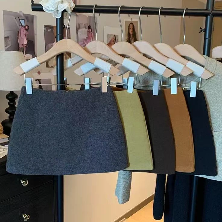 (501-600)不褪色毛呢显瘦包臀裙韩版黑色短裙半身裙高腰春秋