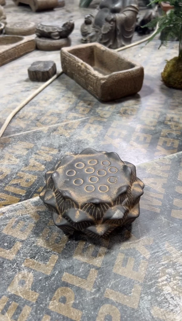 陶土【火山泥】莲蓬实心底座