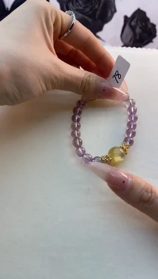 【闪购商品】水晶手链未镶嵌紫水金锂云母